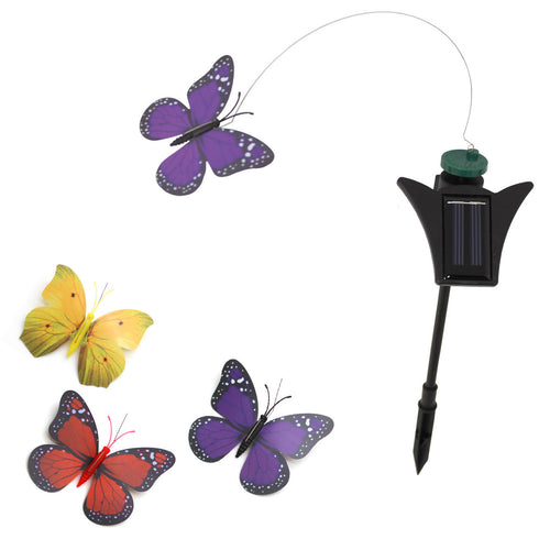 ASC Garden Solar Powered Flickering Monarch Butterfly - Purple/Yellow/Red