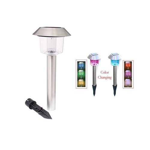 Garden Sun Stainless Steel Hut Color Changing LED Solar Lights - 12/Pack