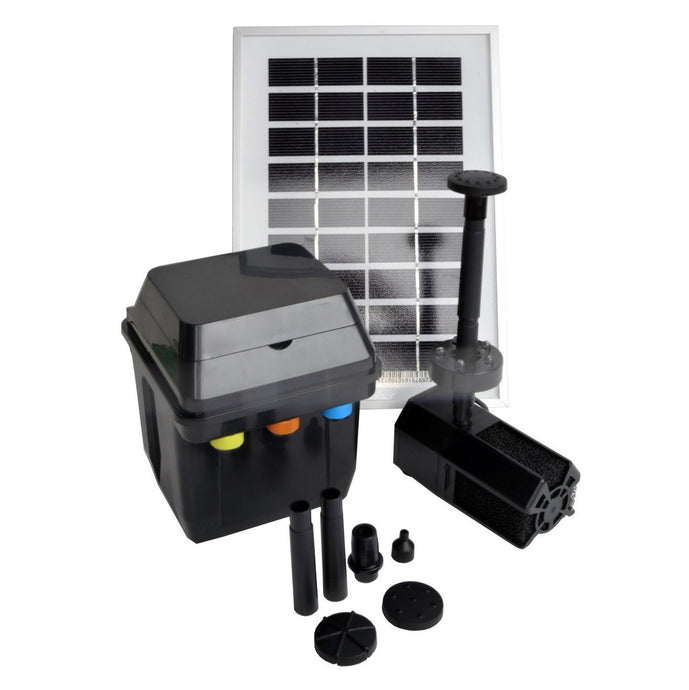 3 Watts Solar Water Pump Kit with Premium Battery Timer Control Box & LED Lights