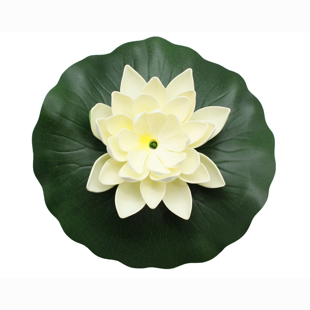 ASC Solar Powered Water Floating Lotus Fountain with Water Pump White - Open Box