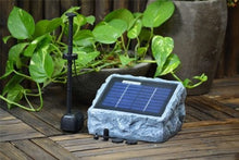 ASC Solar Stone Water Pump Kit with Battery and LED Ring Light - Open Box