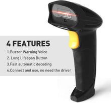 Handheld USB Barcode Scanner Wired Automatic 1D Bar Code Reader with USB Cable