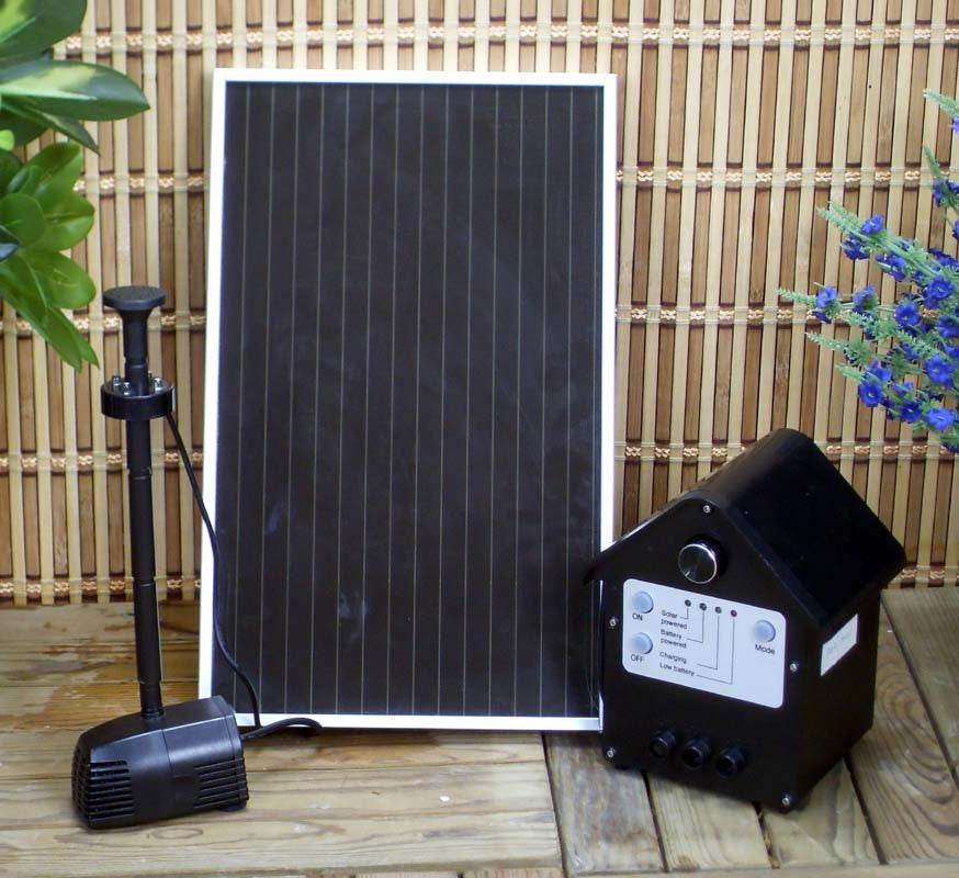 Garden Sun 3 Watt Solar Panel Water Pump Kit with Battery LED Light - Open Box