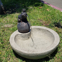 ASC Solar Powered Ceramic Green Frog Water Fountain Kit Garden Patio